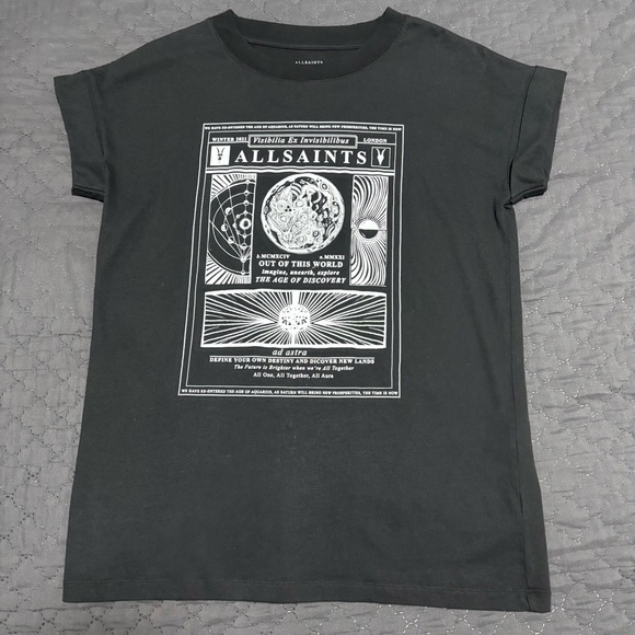 All Saints Tops - All Saints Women’s NWOT XS Black Tee Shirt Graphic Top  "All Good"